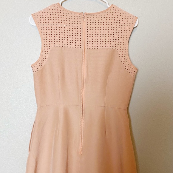 J. Crew Laser Cut A Line Zipper Dress Blush 4 - Picture 7 of 8